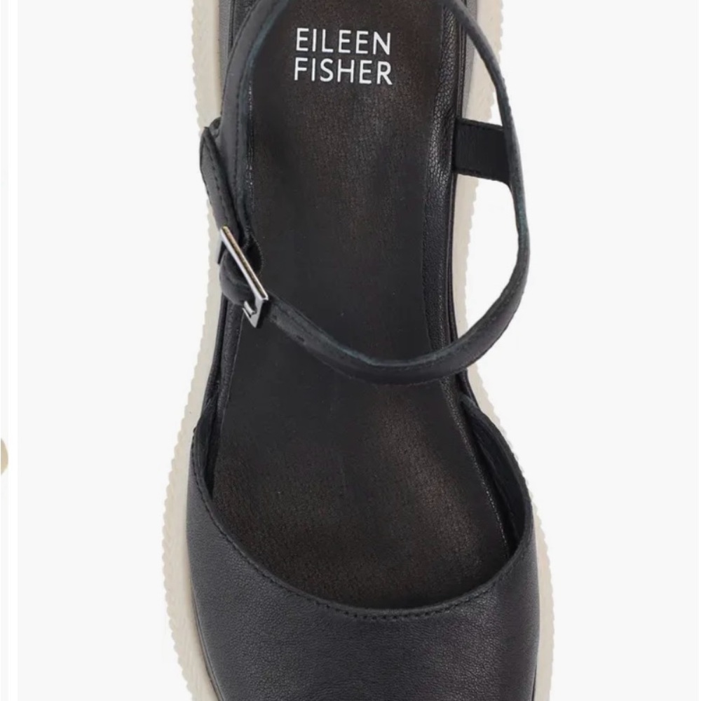 Eileen Fisher Black Ario wedge sport sandals size 8 new in box